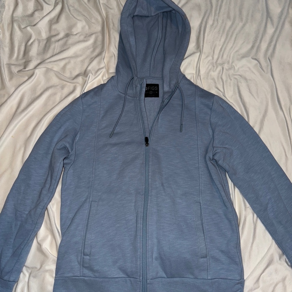 FIGS Light Blue Zip-Up Hoodie